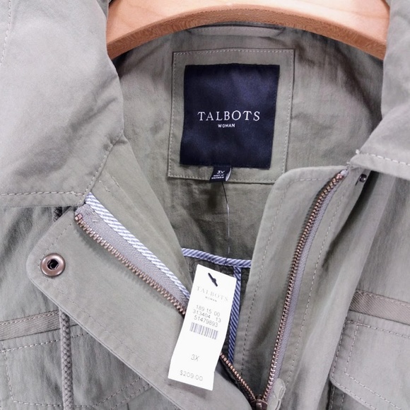 Talbots Woman Hooded Anorak 3X Military Green NWT - Picture 4 of 6